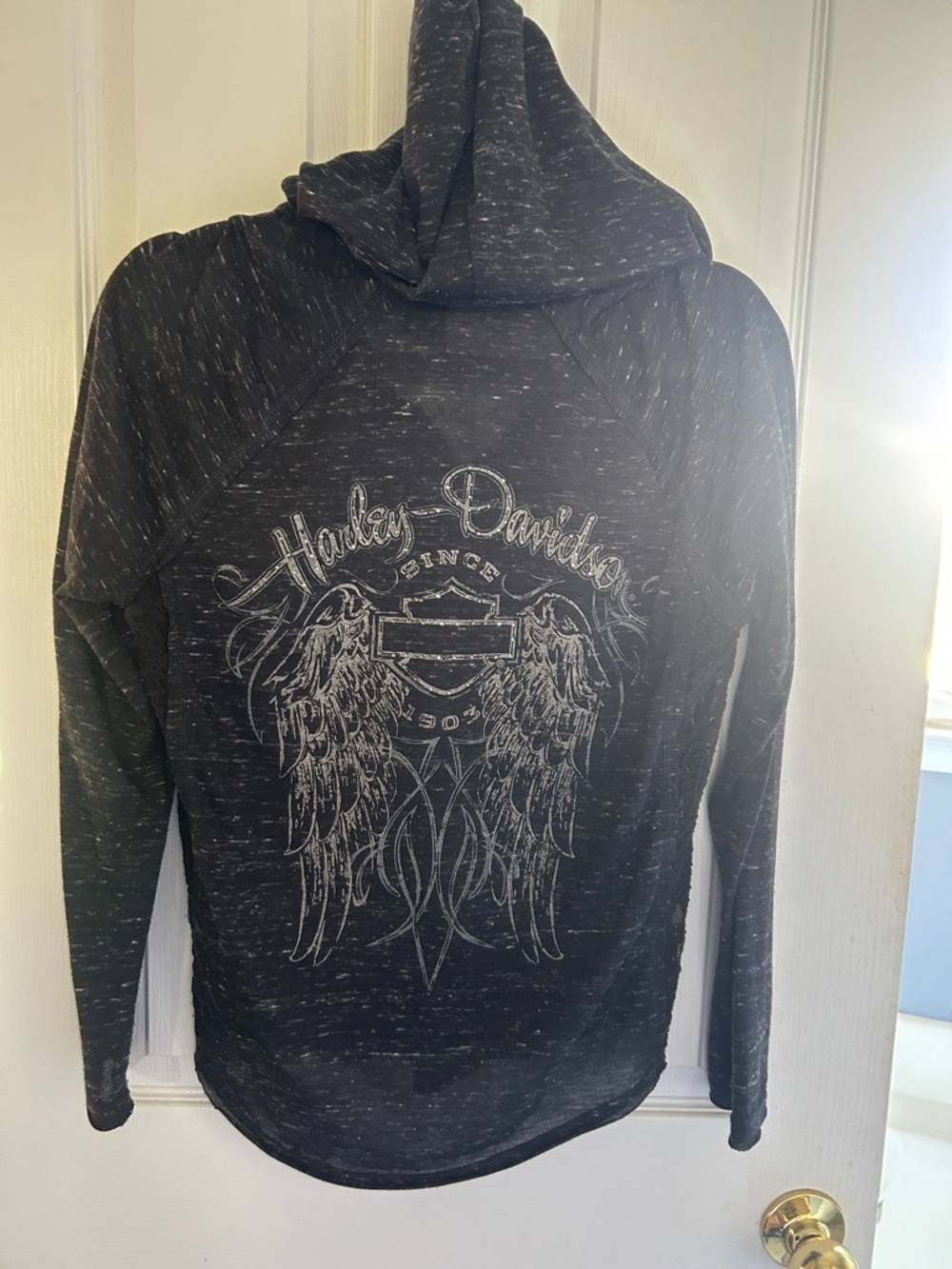 Harley-Davidson Black Crewneck Sweater with Winged Graphic